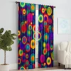2Pcs Boho Chic Geometric Window Curtain Rod Pocket Polyester Material Drapes For Bedroom And Various Rooms Contemporary Style 2