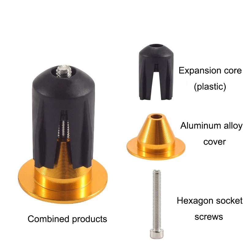 Description Picture 3 of item1 Pair Bicycle Handle Bar Cap End Plugs Aluminum Handlebar Stopper 6 Colors Handlebar Cap Plugs Bicycle Accessories