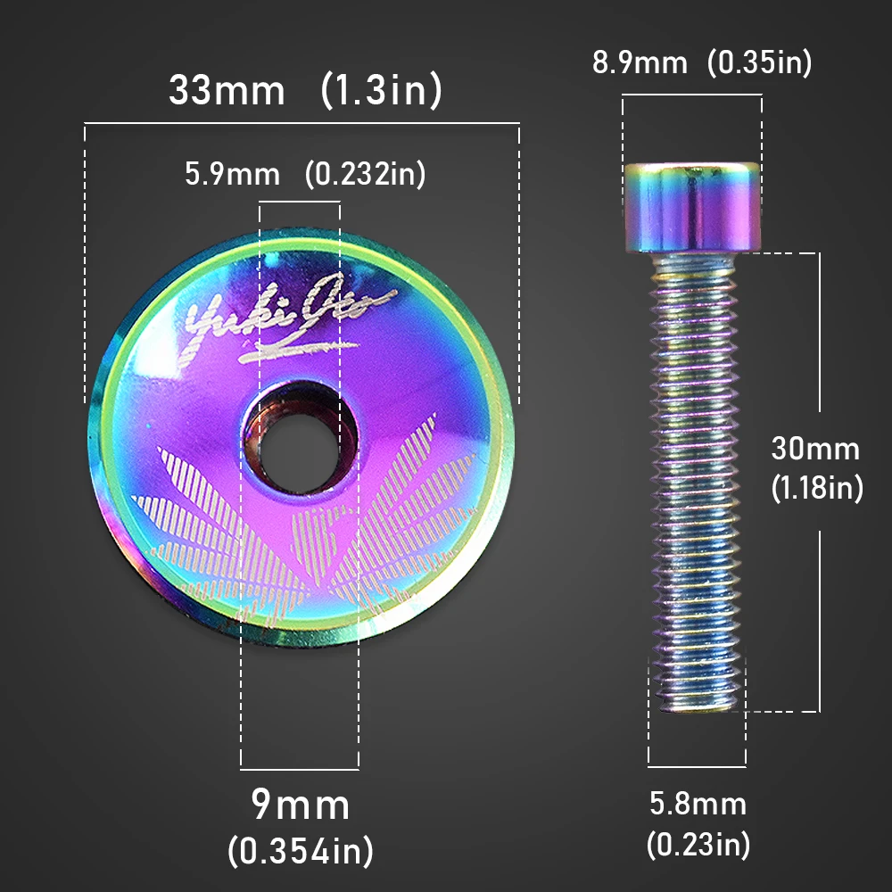 KRSEC SC-CC Aluminum Alloy Headset Cap Rainbow Road MTB Stem - Image 4