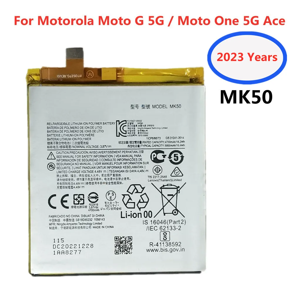 

2023 Year 100% New MK50 Replacement Battery 5000mAh For Motorola Moto G 5G / Moto One 5G Ace XT2113 MK 50 Mobile Phone Batteries