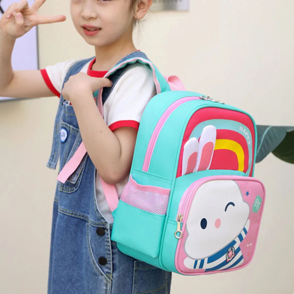 Schoolbag for Girls 7 to 8 Years Waterproof Large Capacity Layered Storage Animal Print Backpack for Boys Travel Free Shipping