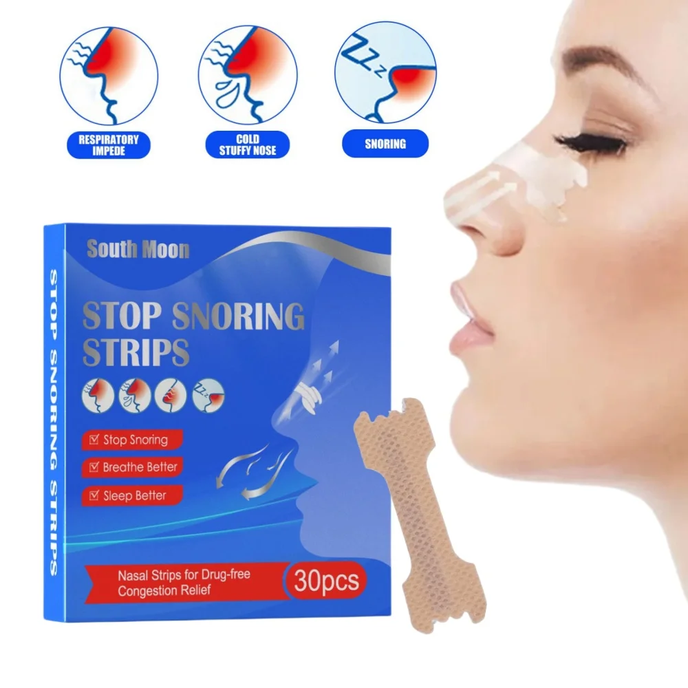 30/60/90/200Pieces Anti Snoring Nose Strips Pads for Breathing Correction Expansion Breathable Sleep Nasal Patches Nasal Strips