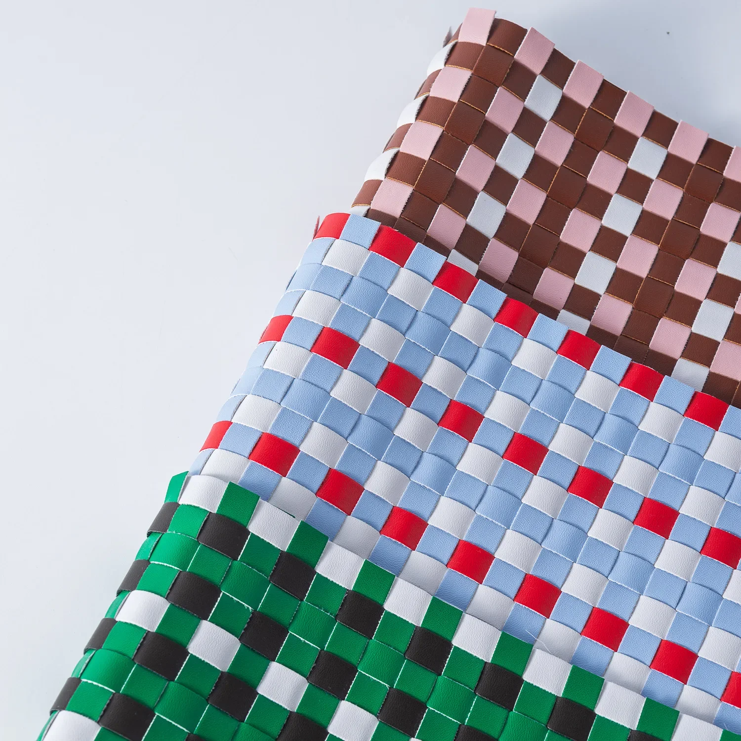 Mixed Color PU Leather Woven Material for Shoes Furniture And Handbags 10mm Thickness Home Textiles And Garments Accessories