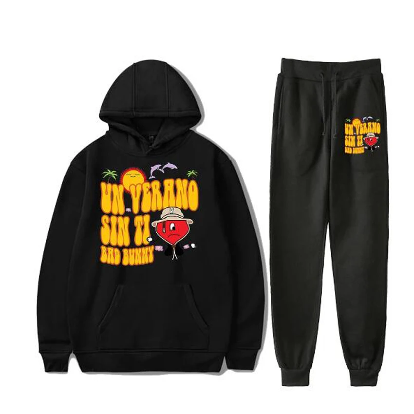 

Bad Bunny Un Verano Sin Ti Casual Tracksuit Women/men Two Pieces Set Sweatshirts Pullover Hoodie Suit Female Jogger Pants Outfit