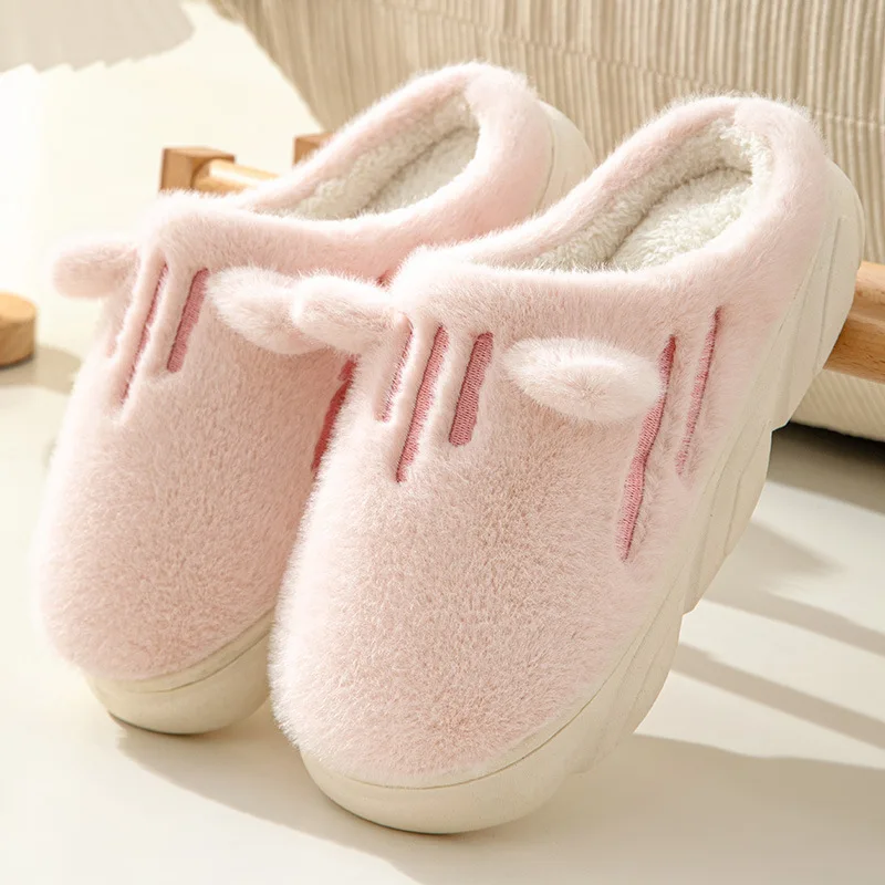 

girls gift flurry slides women floor design slippers 2023 new arrival Cartoon Couple Cotton Slippers Cute Plush Warm and Thick