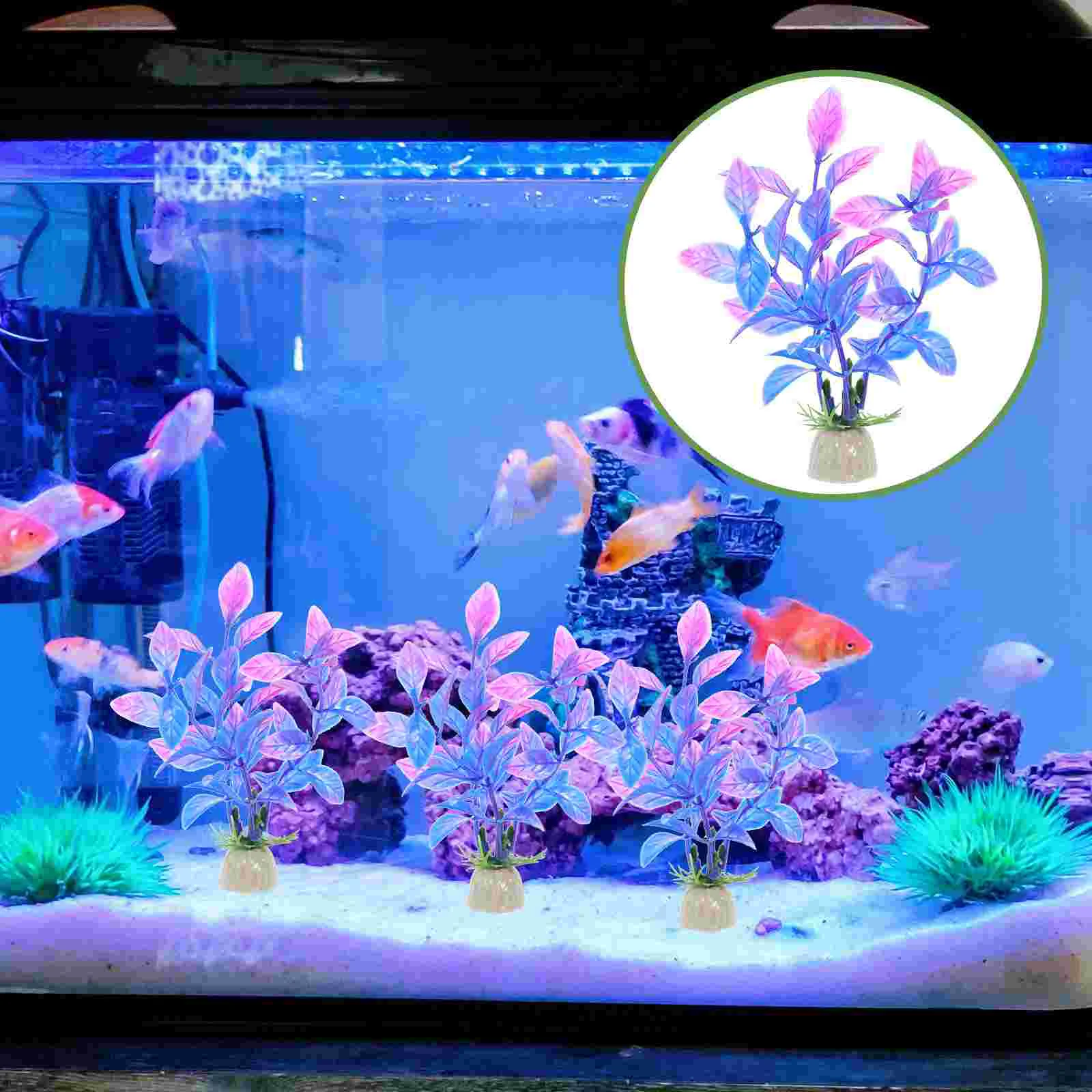 

10 Pcs Aquarium Decoration Decorative Tree Twig Plants Realistic Fish Accessories Tank Decorations Plastic