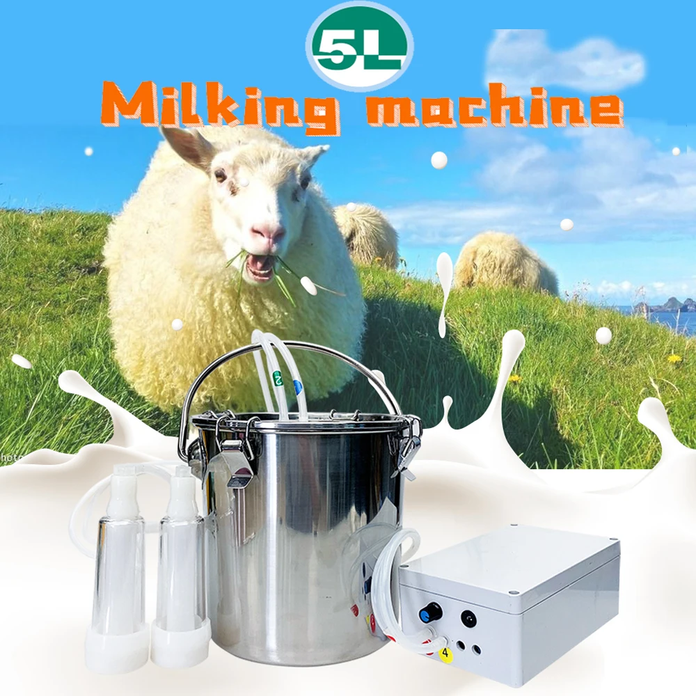 New-5L-Pulse-Goat-Milking-Machine-220V-Automatic-Stop-Cattle-Pulsating ...