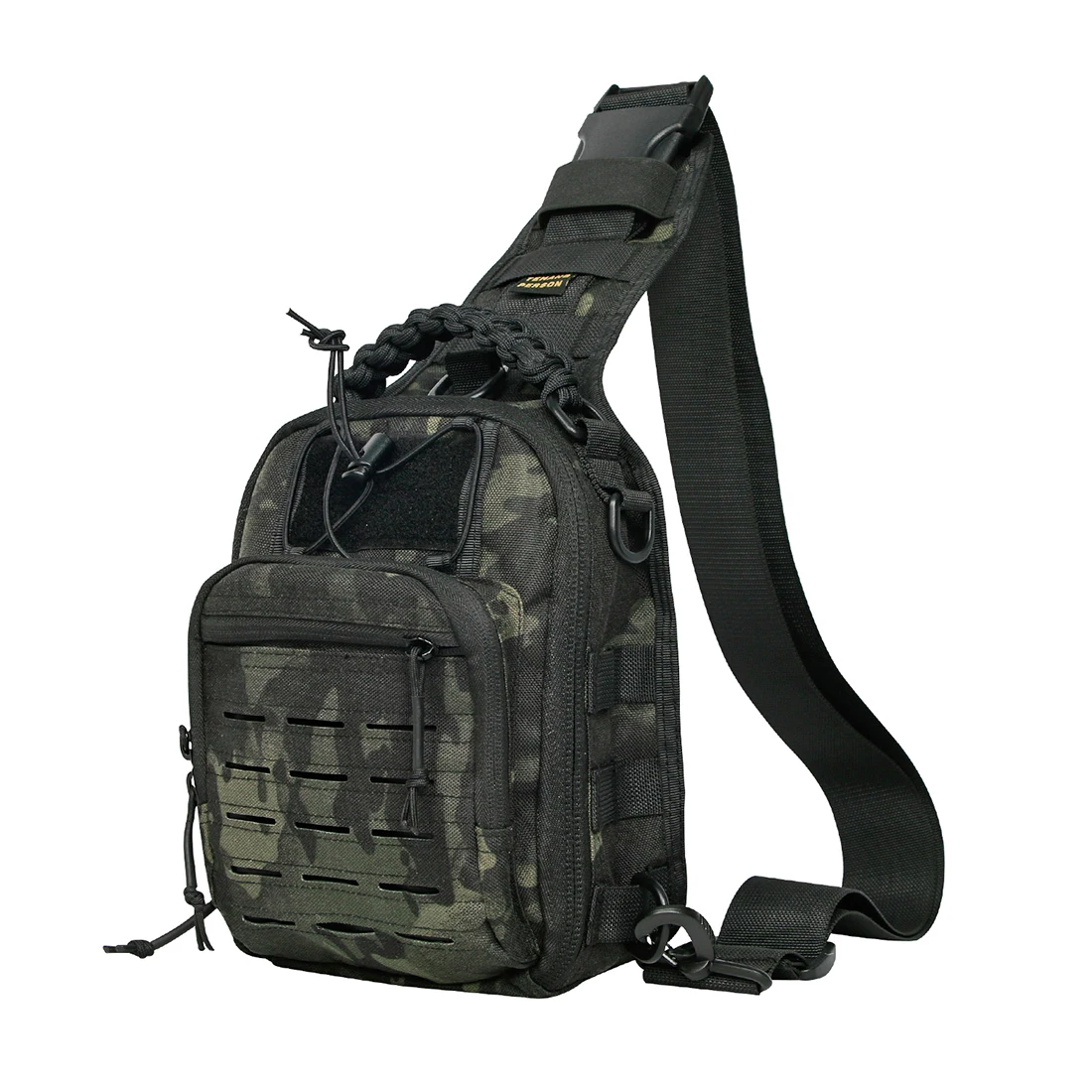 

Multi-Functional Tactical Chest Bag Laser Cut Molle Versipack EDC Commuting Single Shoulder Backpack Combat Emergency Kit Black