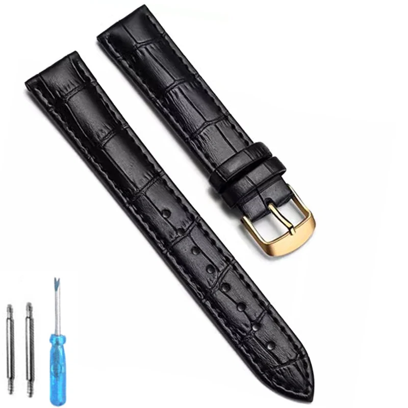 Premium Genuine Leather Watch Band - High-Quality, Comfortable Strap with Tool Included