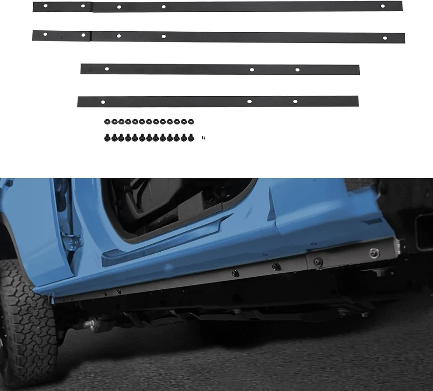 Bronco Side Skirts Rocker Panels Guard Pinch Weld Covers Compatible with Ford Bronco Accessories