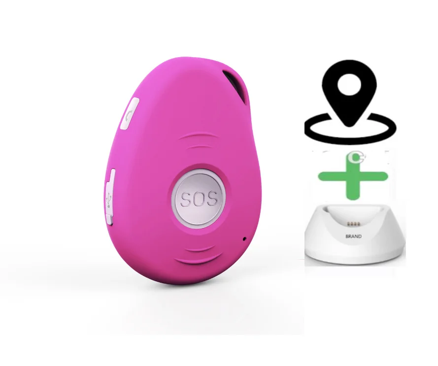 

3D G Sensor Fall Detection SOS Elderly GPS Tracker Locator with Charging Cradle