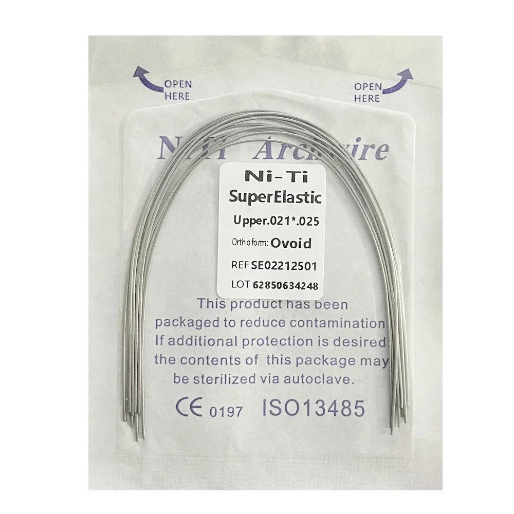 10pack AG Dental Arch Wires Orthodontic Super Elastic NITI Round Rectangle Archwire Lower/Upper 012/014/016/018/020/16x16/16x22