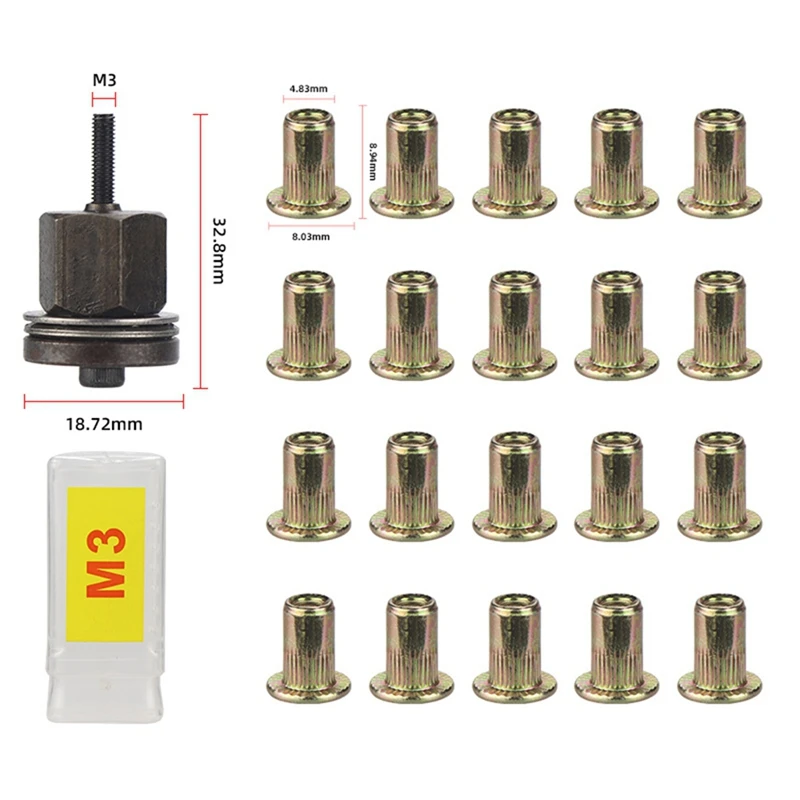 A69e21pcs Rivet Nut Tools Hand Rivet Nut Simple Installation Manual Riveter For Rivnuts Tools For Nuts