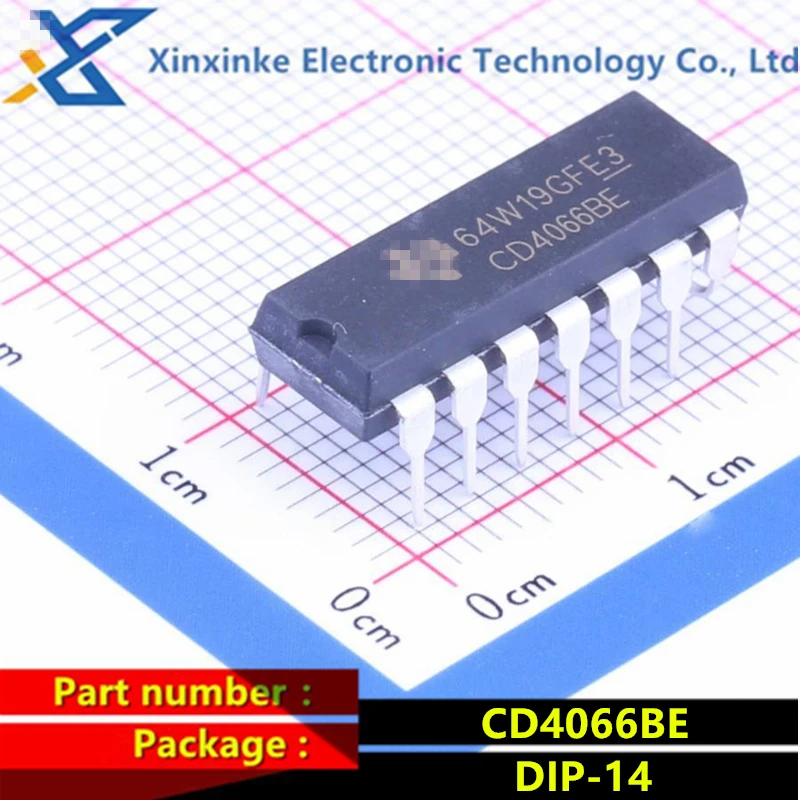 

CD4066BE DIP-14 Analog Switch ICs Quad CD4066B CMOS four way bidirectional switch Brand new Original