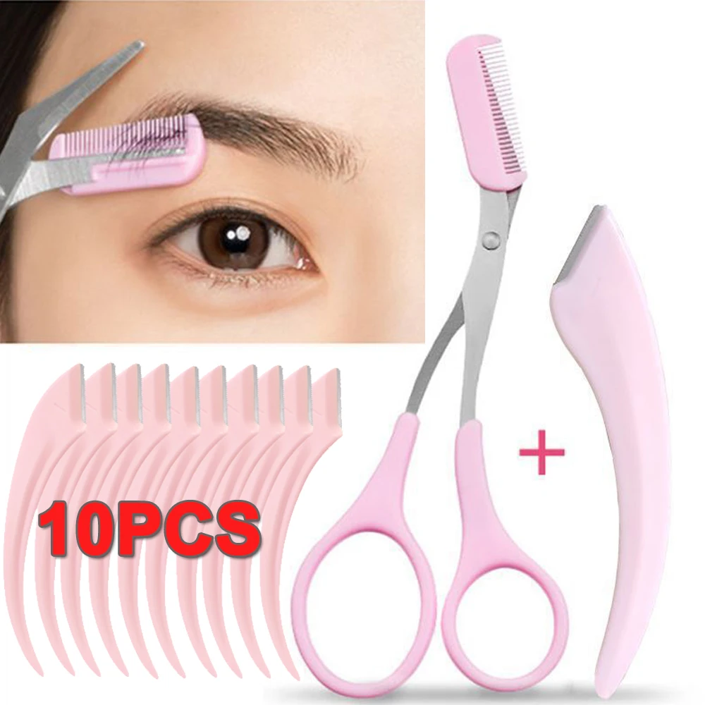 Eyebrow Trimmer Scissor Meniscus Combination Women Professional Mini Blade Trimmer Accessories eyebrow trimmer set eyebrow trimmer eyebrow scissors