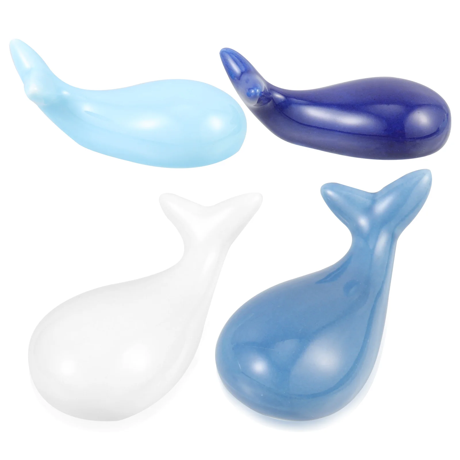 

4 Pcs Whale Chopstick Rest Porcelain Chopsticks Stand Serving Utensils Holder Bracket