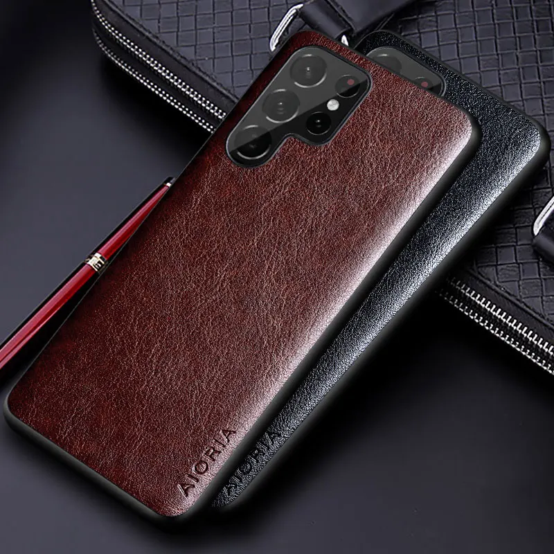 Luxury PU Leather Solid Color Phone Case – Soft TPU & Hard PC