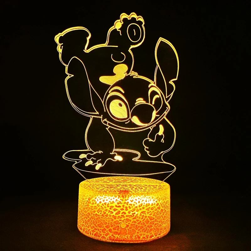 thumbnail image 1 of Disney STITCH & LILO 3D Led Night Light figura de dibujos animados Stitch niños, decoración de la habitación de la cama, lámpara de Anime 3d, regalo de cumpleaños y Navidad para niños, 1 of 5