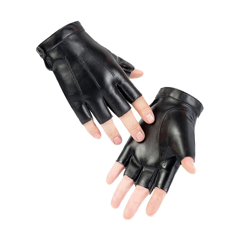 Fashion Half Finger Leather Gloves for Outdoor Driving Cycling Windproof Touch Screen Punk Motorcycle cycling gloves,fingerless gloves,half finger gloves