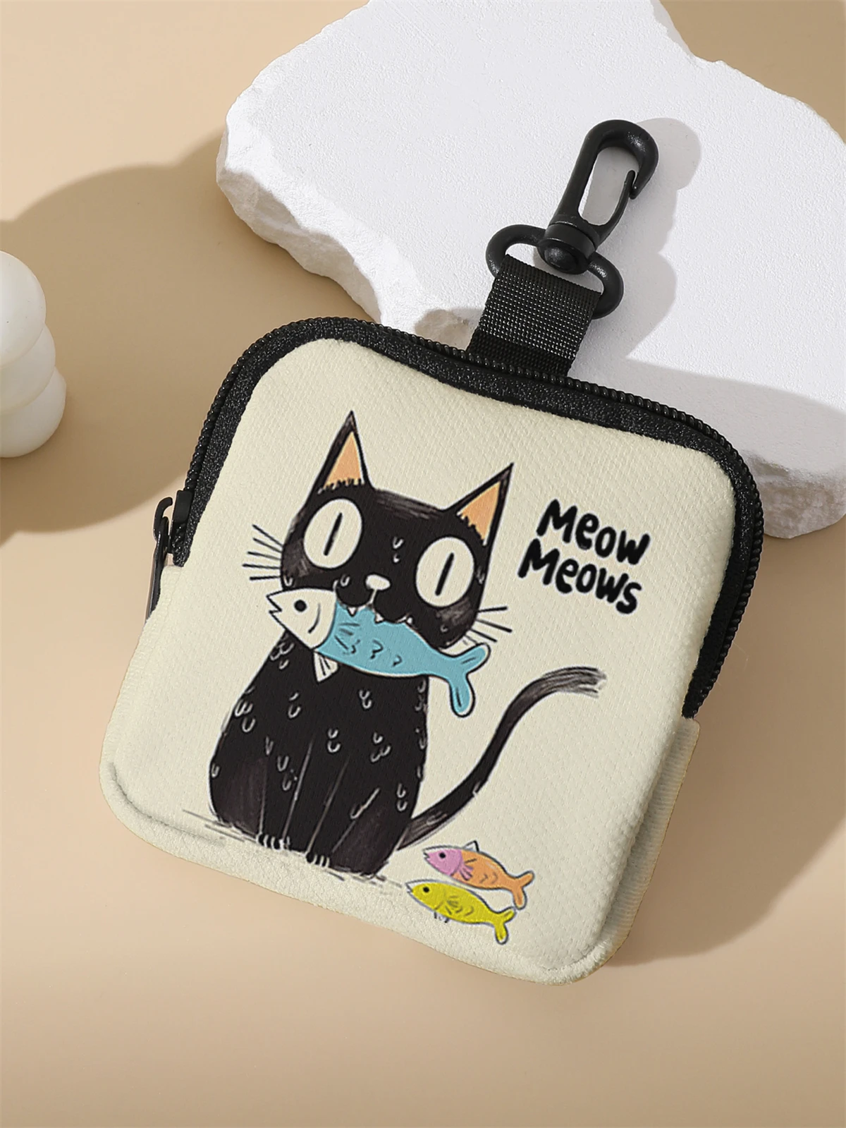 Large capacity coin wallets with black cat patterns, digital printed coin wallets, and storage bags are ideal choices for gifts