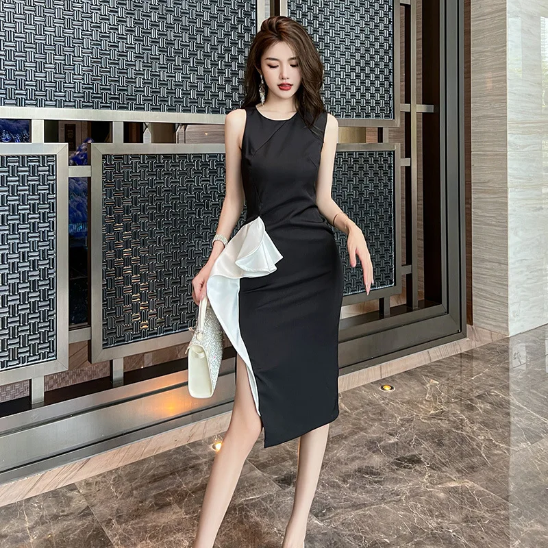 

Yujie style, socialite temperament, slim fit design, slimming skirt 10313