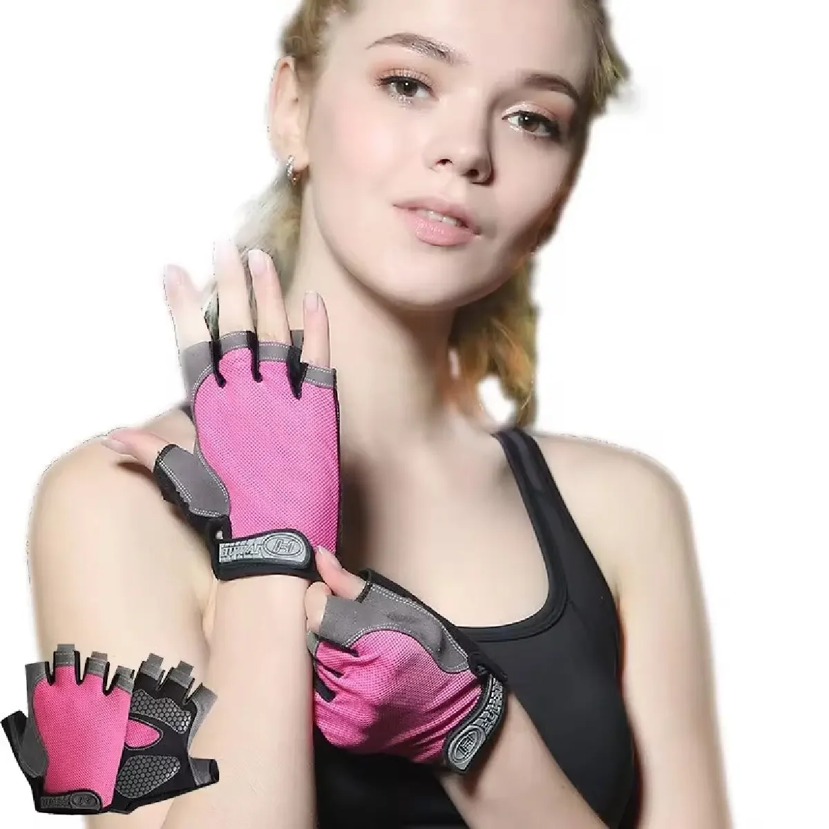 Professionnel salle de sport Fitness respirant anti-dérapant femmes hommes demi doigt été pêche cyclisme gants sans doig
