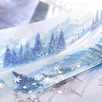 6 Pcs Rolling Mountains and Rivers Series PET Decorative Tape Flash Literary INS Scenery Hand Account DIY Landscaping Tape 2