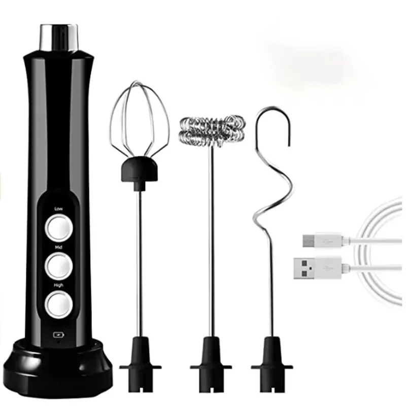 3 In 1 Portable Rechargeable Electric Milk Frother Foam Maker Handheld Foamer High Speeds Drink Mixer Coffee Frothing Wand 5