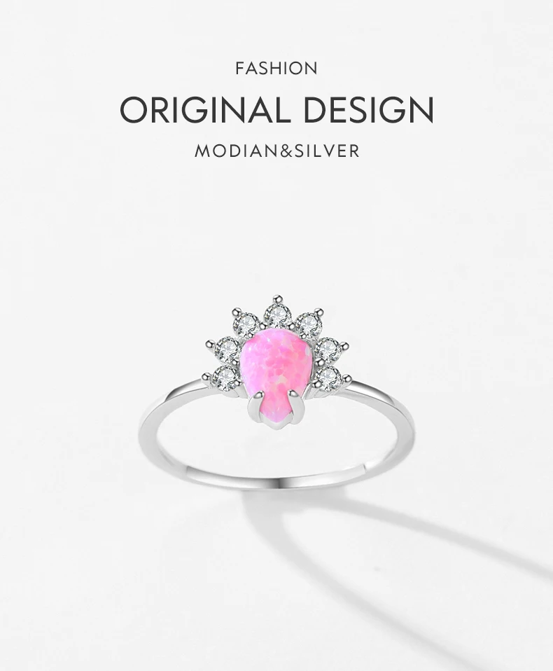 MODIAN 2023 925 Sterling Silver Exquisite Opal Rings For Women Fashion Sense Of Design Wedding Anniversary Gift Fine Jewelry MODIAN 2023 925 Sterling Silver Exquisite Opal Rings For Women Fashion Sense Of Design Wedding Anniversary Gift Fine Jewelry