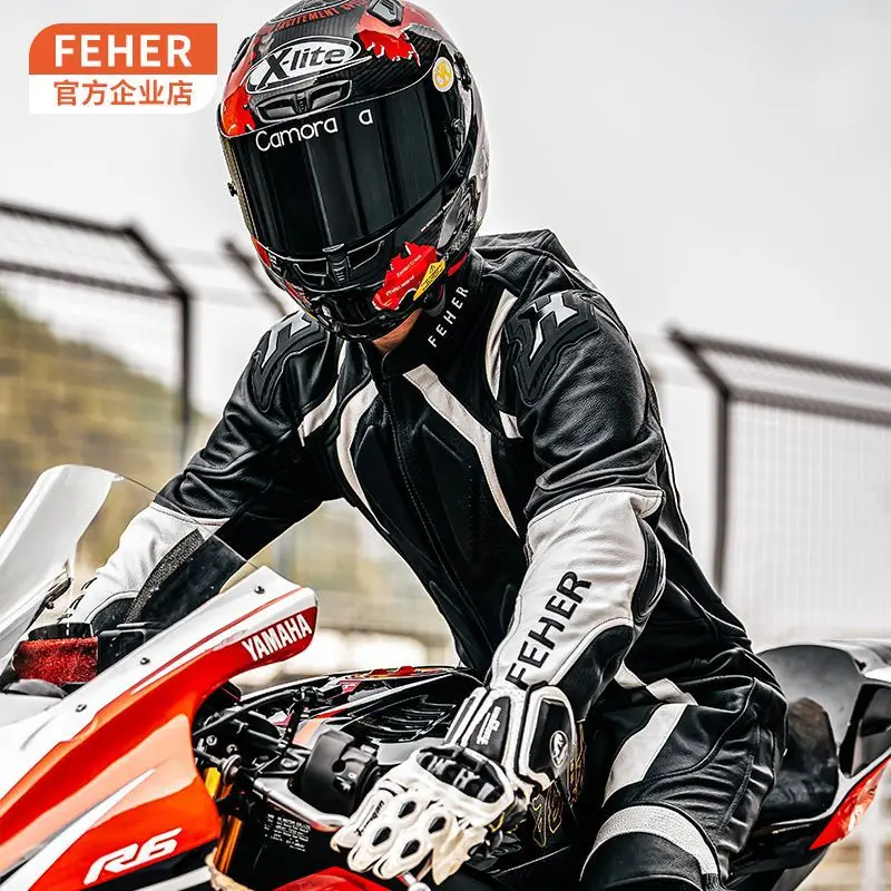 Bike Feher Helmet Feher One-Piece Motorcycle Riding Suit