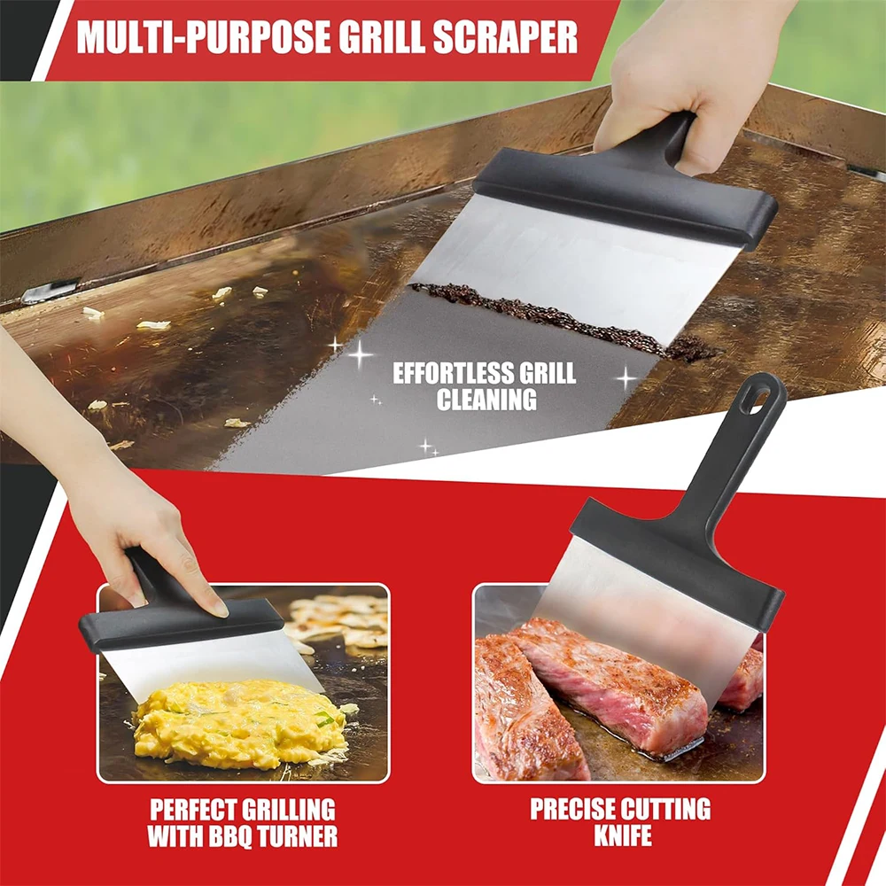 LMETJMA Blackstone Griddle Cleaning Kit Flat Top Grill Accessories Cleaner Tools Set Griddle Scraper Scouring Pads JT268 12 Pcs