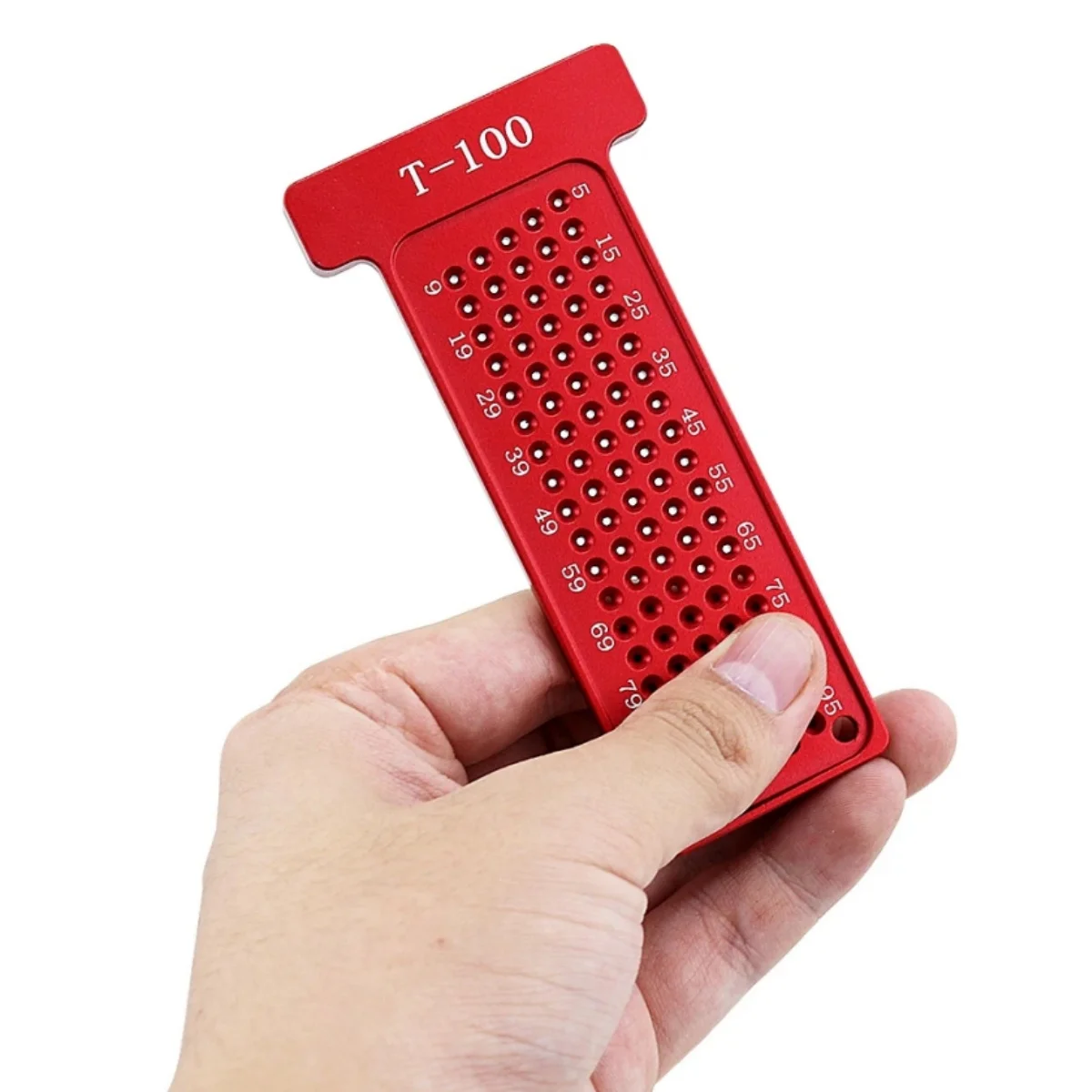 Carpentry Gauge T-100 Metric Aluminum Alloy Pocket Ruler Marking Gauge Carpentry Cross Calibration Ruler Crossed-out Hole Measuring Tool carpentry gauge,woodworking ruler,woodworking gauge,pocket ruler,measurement ruler,angle measuring tool