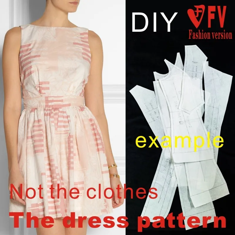 Clothing DIY The dress Dresses Sewing Pattern cutting drawing Women's Dress Sewing Template BLQ-77