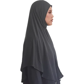 Plain Ready To Wear Hijab for Women Muslim Instant Turbans Soft Jersey Scarf Lightweight Instant Hijab Prayer Khimar Headscarf