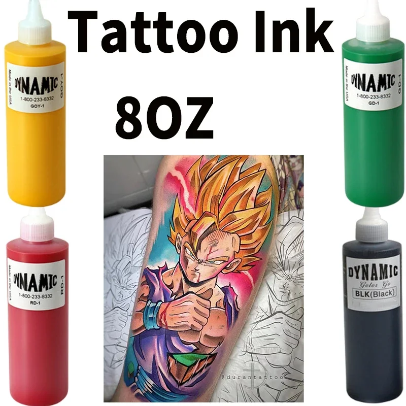 Dynamic Professional Black Tattoo Ink Pigment DIY Tattoo Pigment Practice Supplie Tattoo Gel Body Art Tattoo Pigment 8OZ BLK tattoo ink pigment