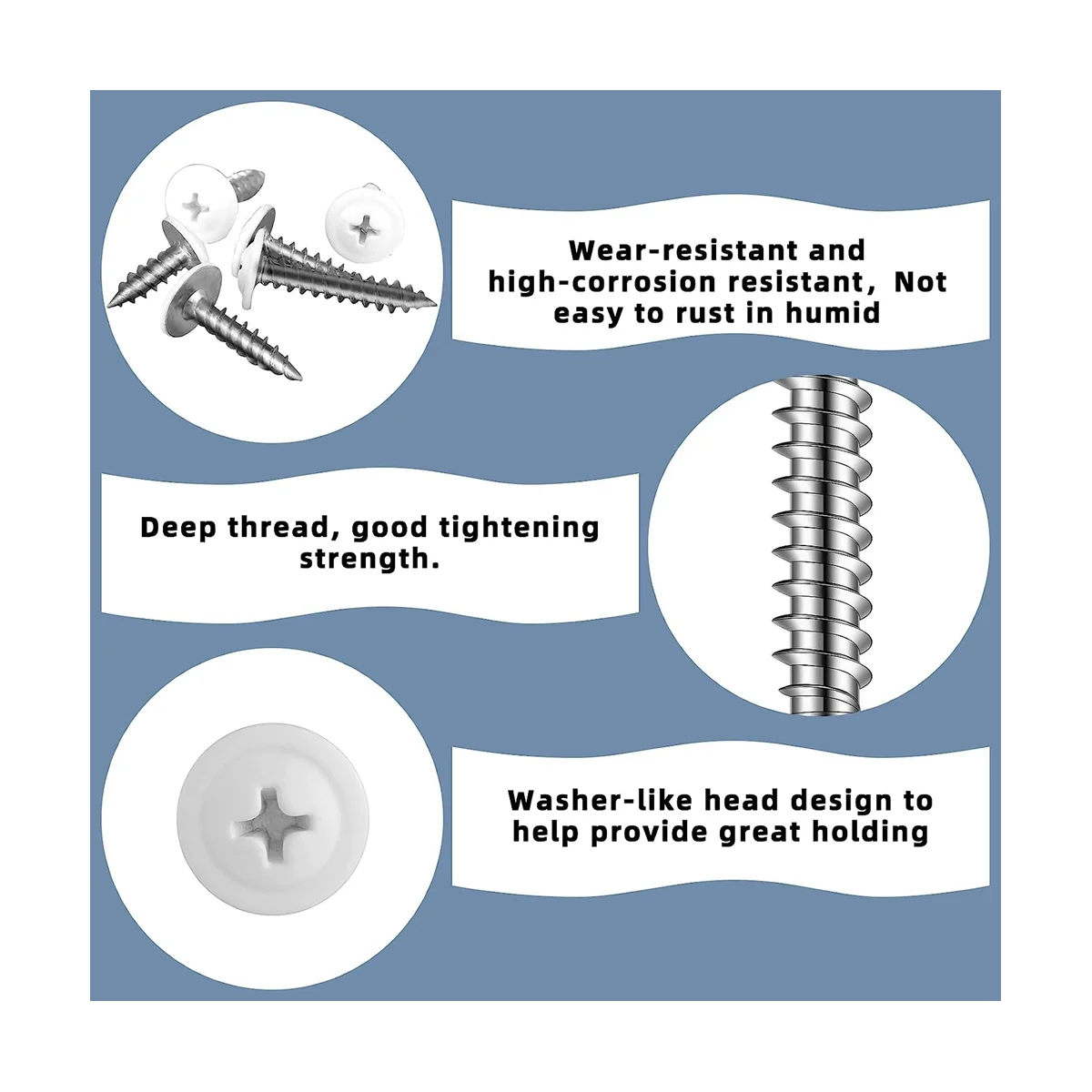 White Screws Wood White Sheet Metal Screw Thread Truss Head Fast Self Tapping Pan Cabinet Screws