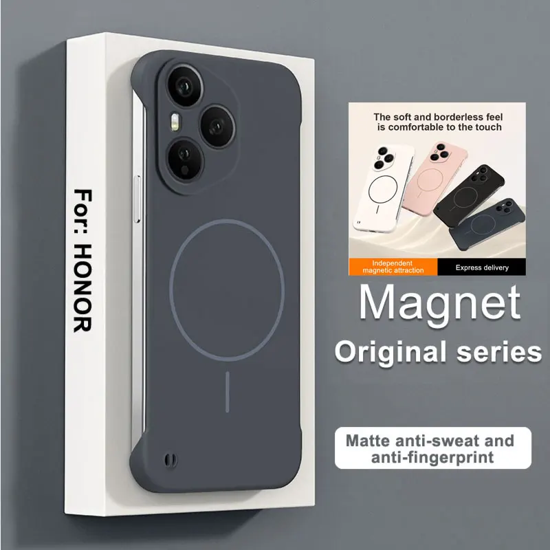Magnetic Frameless Shockproof Matte Ultra Thin Hard Case with Wireless Charging Compatibility