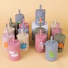 TYRY.HU Baby Feeding Straw Cup Baby Cartoon Learning Feeding Cup Food Grade Silicone Toddler Water Bottle Tableware BPA Free 1