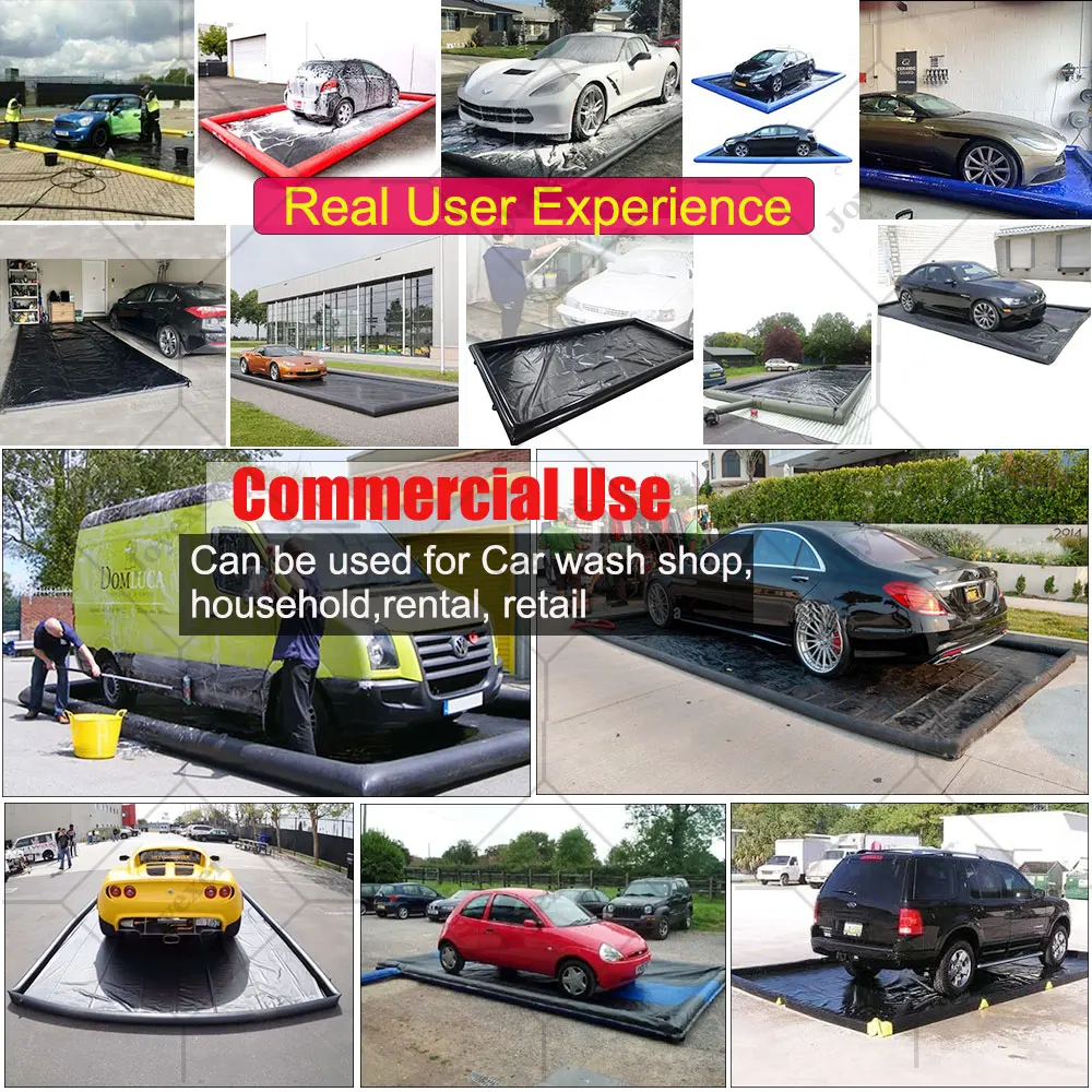 Easy set up Portable water collector Containment Mat inflatable car wash mat 3