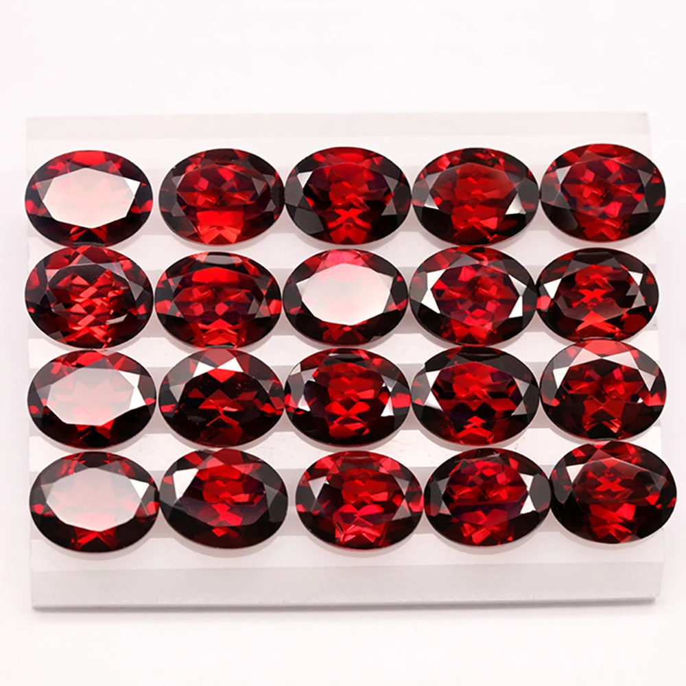 Gemstone Natural Red Garnet Oval Shape 8X10mm 10Pcs Used Jewelry Designed DIY Ring Bracelet Earring