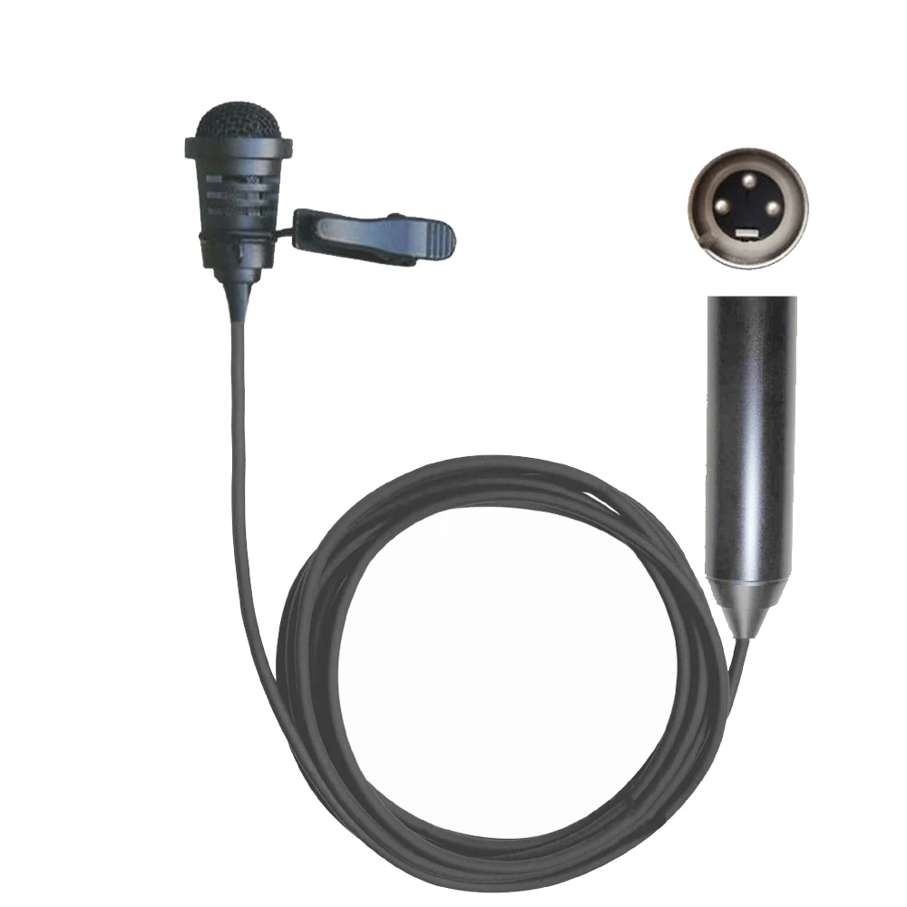 

ME4 Professional Cardioid Phantom Power Tie Clip Lavalier Microphone 3Pin XLR 48V For Mixer Amplifer PreAMP 5m Cable