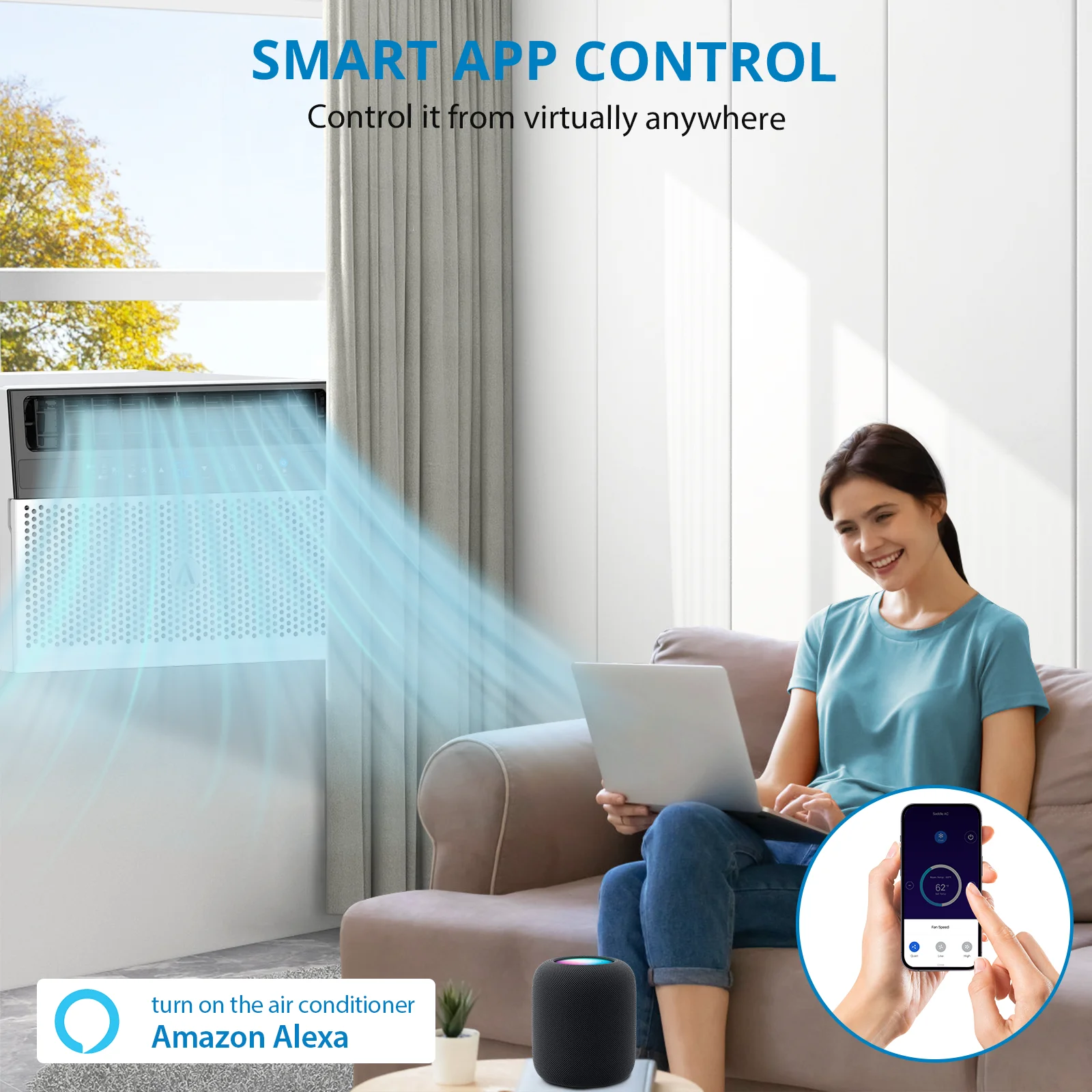 6000 BTU Window Air Conditioner With Washable Filter, Remote Control, Quiet Operation,Fan,Cools Up to 269 Square Feet, 115V/60Hz 6