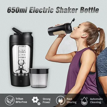 500ML Automatic Electric Protein Shaker Bottle – USB Rechargeable Portable Mixer Cup for Gym, Fitness & Outdoor