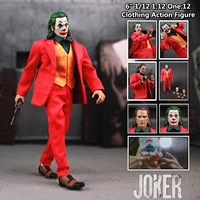 مجسم شخصية الجوكر (إصدار خواكين فينيكس) بملابس قماشية ومفاصل متحركة بطول 15 سم |  DC The Joker (Joaquin Phoenix) 1:12 Scale Action Figure with Fabric Clothing 15cm