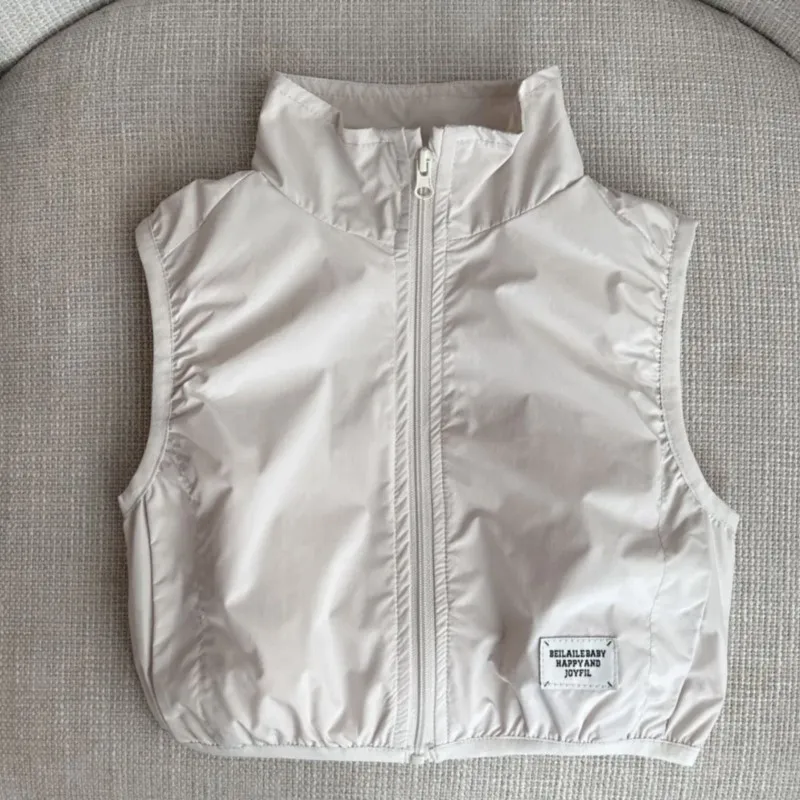 패션 소년 소녀 스포츠 조끼 어린이 얇은 양복 조끼 Outwear 봄 여름 캐주얼 옷 0-5Y