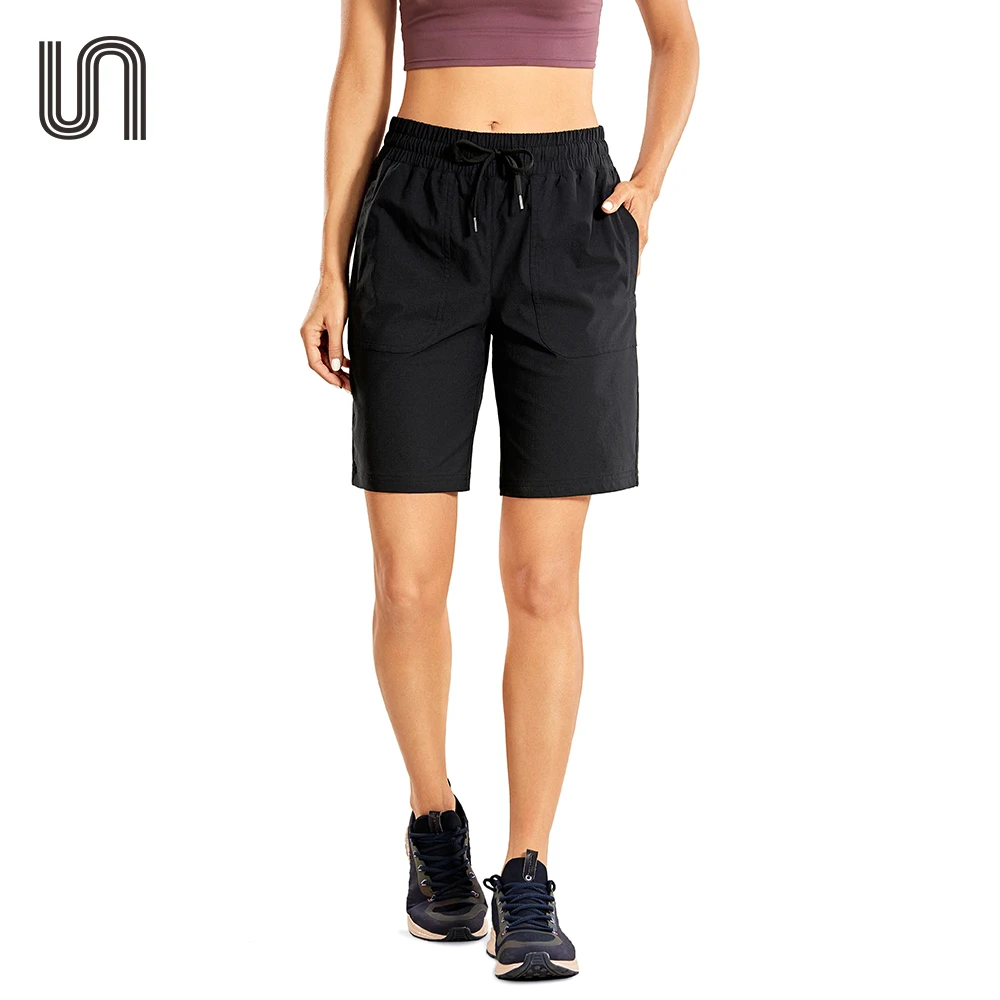Casual Women Bermuda Shorts Knee Length Lightweight High Waist Hiking