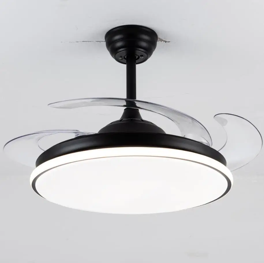 LEDライト付きシーリングファン,3色,リモコン付き,DCモーター36 42 48