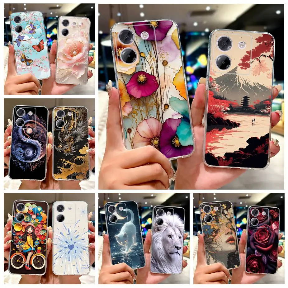 Luxury Fashion Painted Clear Silicone Phone Case - Slim Design