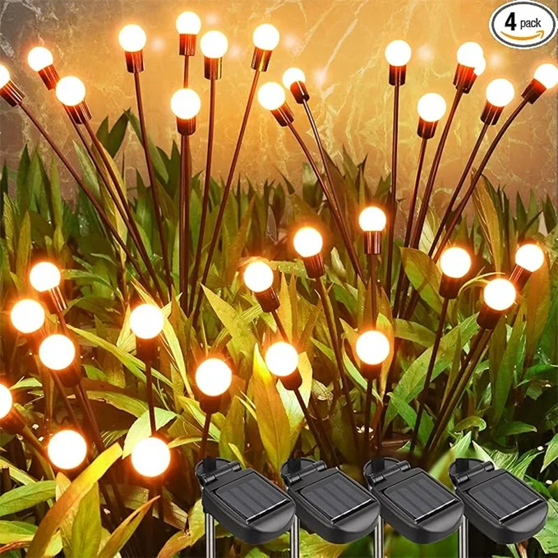 6/8/10 LED Solar Garden Lights Powered Firefly Lights Outdoor Garden Decoration Landscape Lights Firework Firefly Lawn Lamps