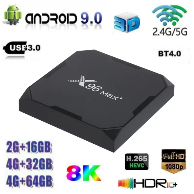 X96 max plus Amlogic S905X3 TV Box 8k 100m or 1000m lan